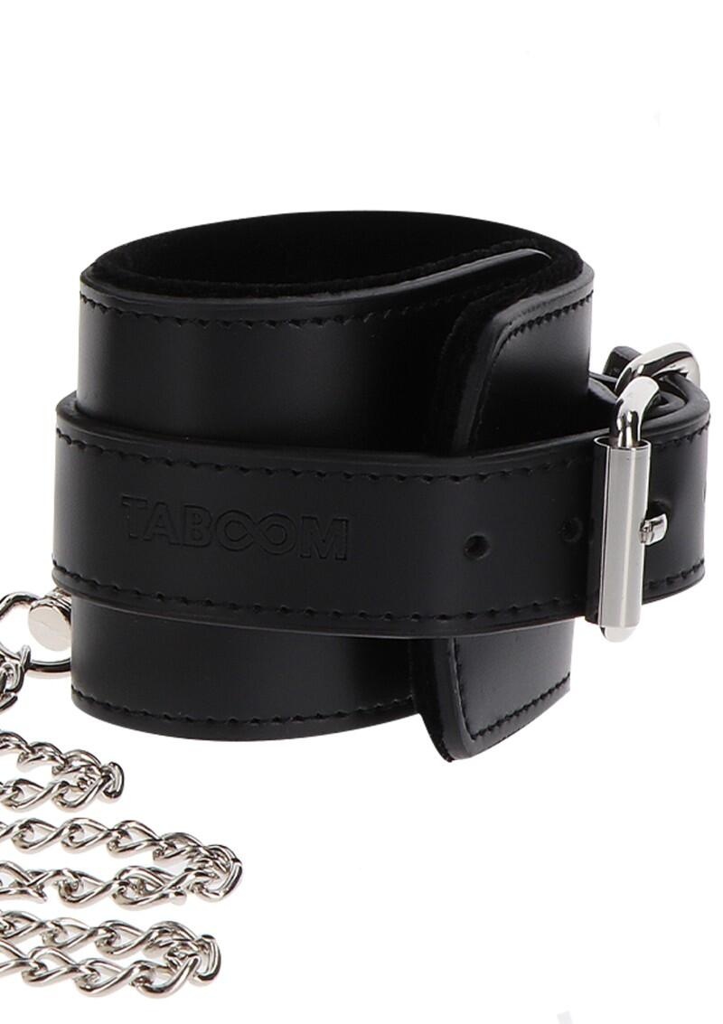 Ошейник с наручниками Taboom Luxury Bondage Essentials Heavy and Wrist, черный