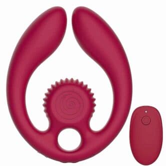 Вибростимулятор SVibe Gizi Duo с пультом ДУ, бордовый