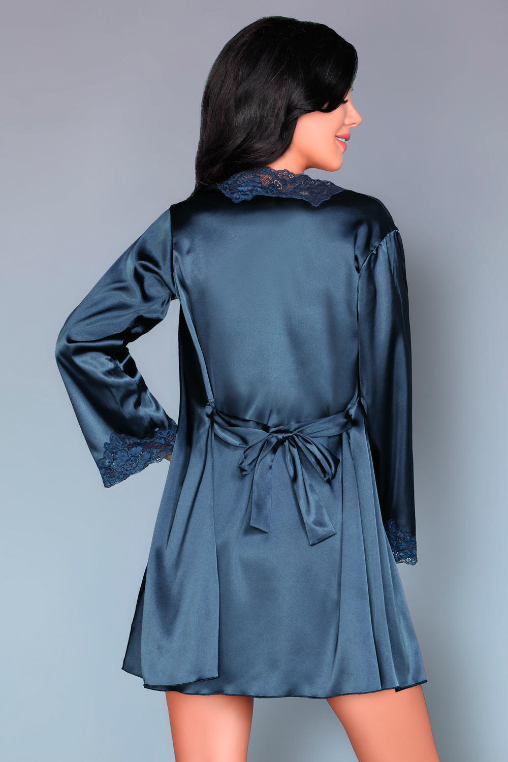Пеньюар, сорочка и трусики Jacqueline S/M, синий 