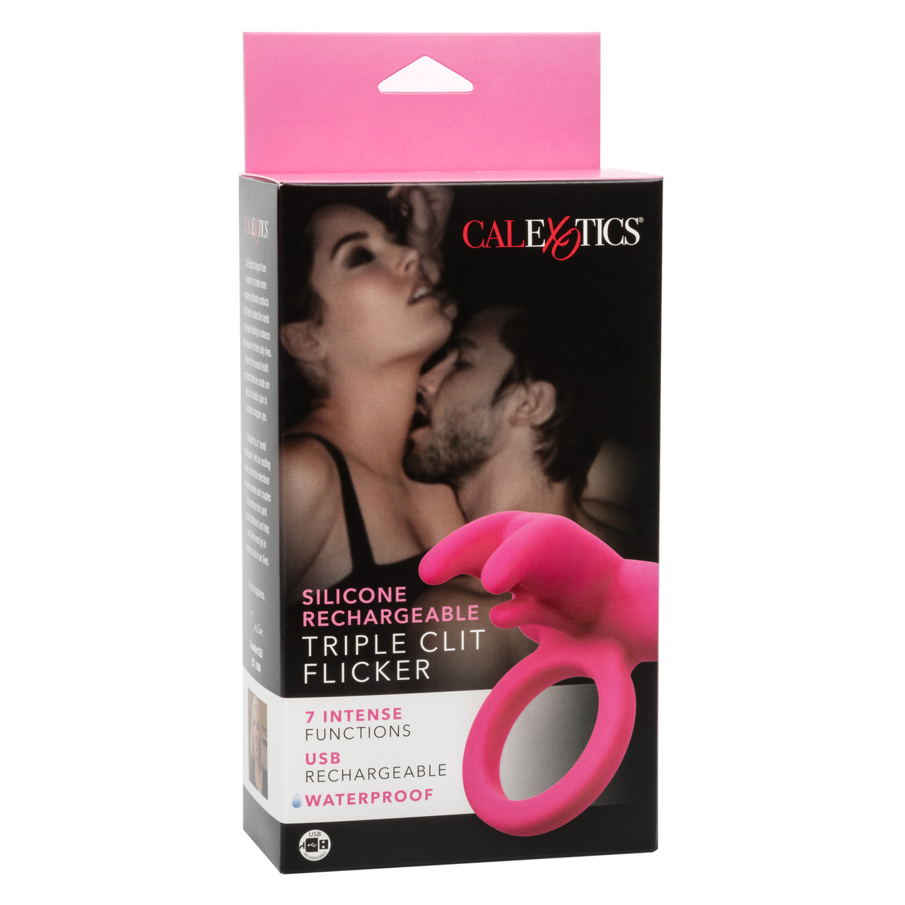 Виброкольцо CalExotics Triple Clit Flicker, розовое