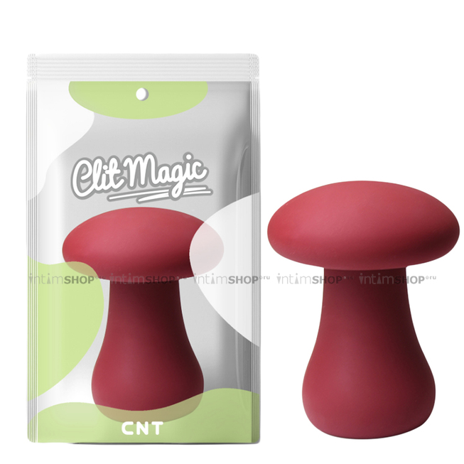 Мини-вибратор CNT Clit Magic Oyster Mushroom, красный - фото 2