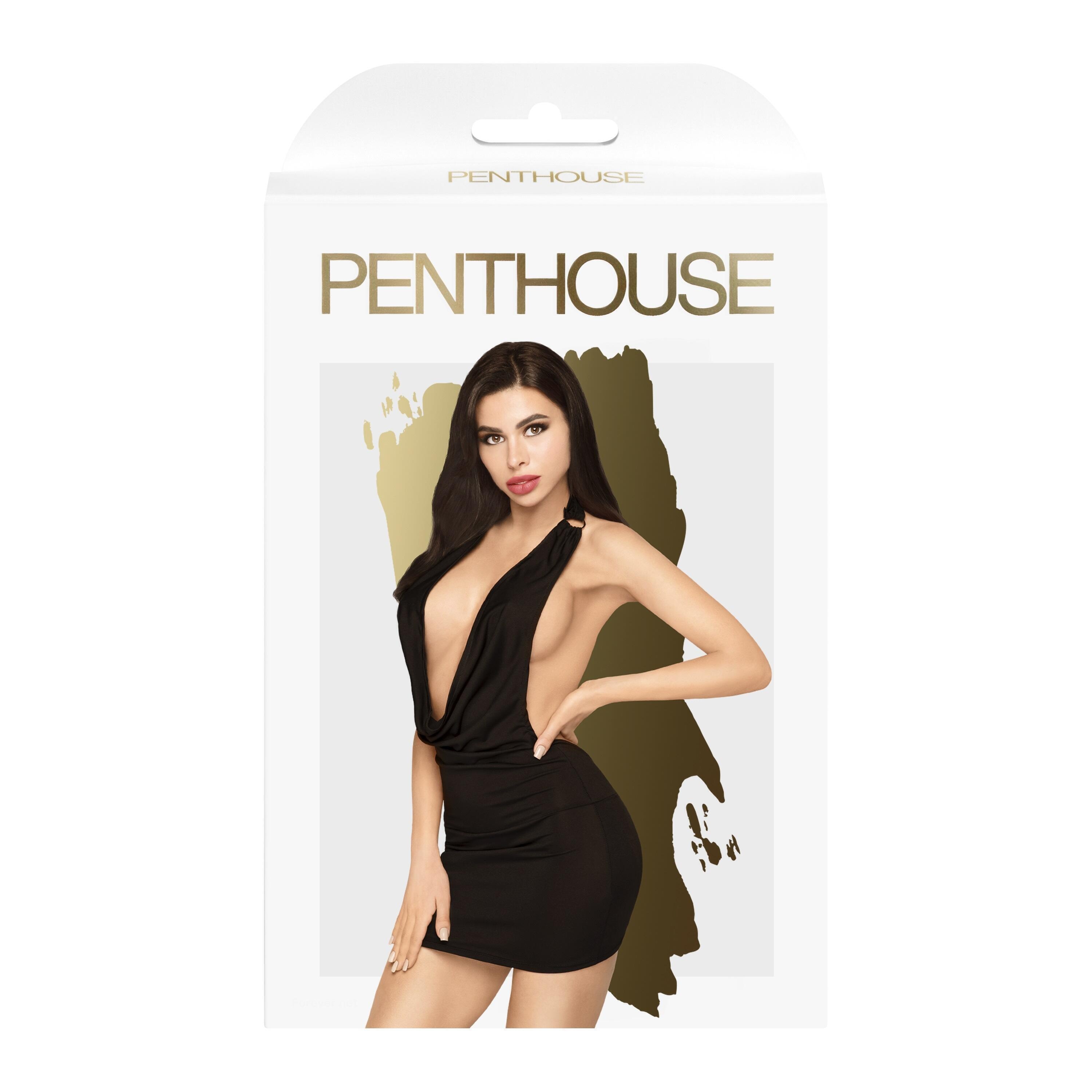 Мини-платье с трусиками Penthouse Heart rob S/M, черное
