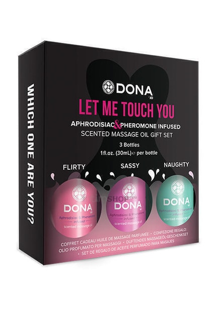 Подарочный набор массажных масел с феромонами и композициями афродизиаков «DONA by JO» от IntimShop
