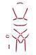 Портупея-боди и наручники Bad Kitty Bondage Body, красный, S/M