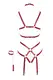Портупея-боди и наручники Bad Kitty Bondage Body, красный, S/M