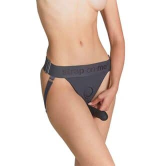 Трусики для страпона Strap-on-me Harness Lingerie Unique OS, серые