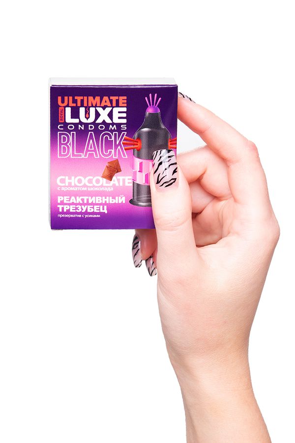 Презерватив стимулирующий Luxe Black Ultimate Реактивный трезубец Шоколад, 1 шт