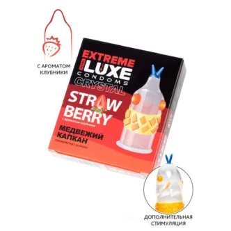 Презерватив стимулирующий Luxe Extreme Медвежий капкан Клубника, 1 шт