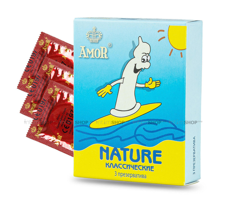 Презервативы Amor Яркая Линия Nature, классические, 3 шт от IntimShop