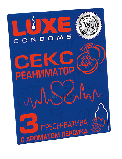 фото Набор презервативов Luxe Секс реаниматор Персик, 3 шт
