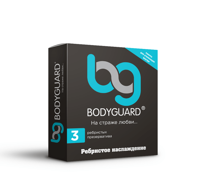 Презервативы Bodyguard ребристые, бесцветные, 3 шт