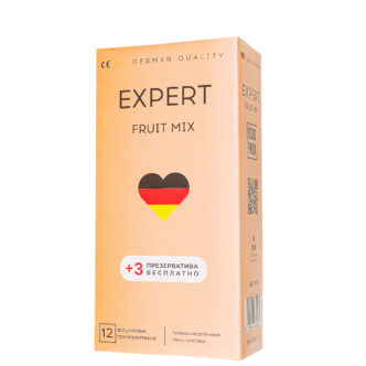 Презервативы цветные ароматизированные Amor Expert Fruit Mix, 12 шт + 3 шт