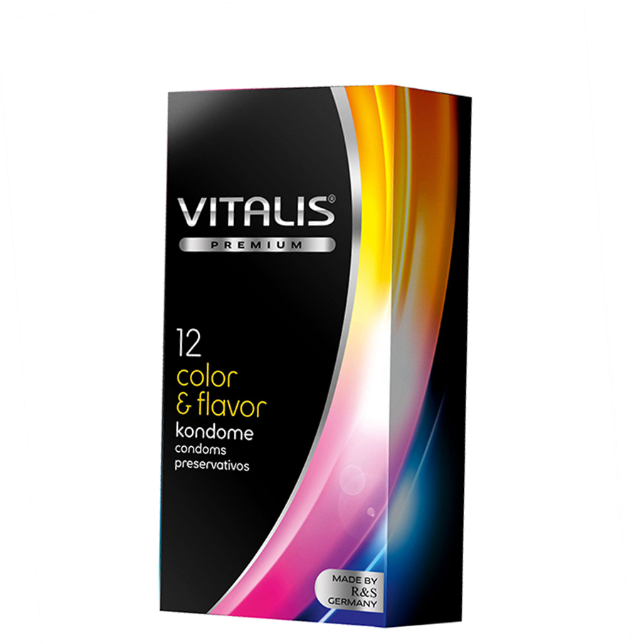 Презервативы цветные ароматизированные Vitalis Premium, 12 шт