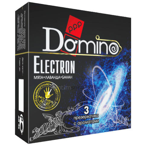 Презервативы Domino Premium Electron Мята, Лаванда, Банан, 3 шт