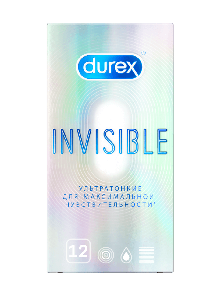 Презервативы ультратонкие Durex Invisible, 12 шт