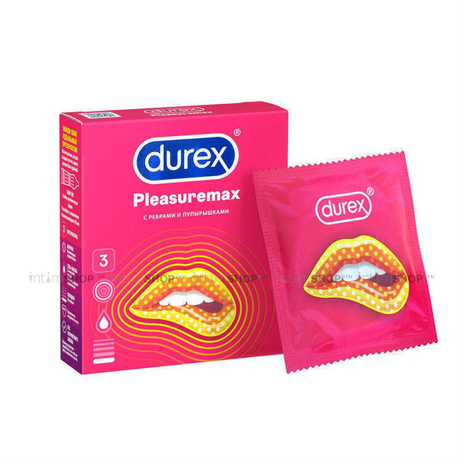 Презервативы Durex Pleasuremax рельефные, 3 шт
