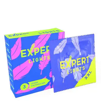 Презервативы ультратонкие увеличенного размера Expert Lights XXL, 3 шт