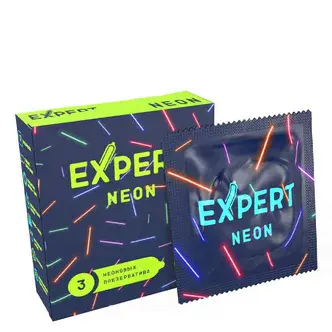 Презервативы светящиеся в темноте Expert Neon, 3 шт