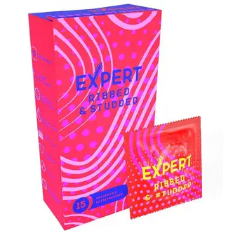 Презервативы точечно-ребристые Expert Ribbed&Studded, 15 шт
