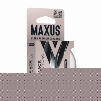 Презервативы особо прочные Maxus Extra Strong, чёрные, 3 шт
