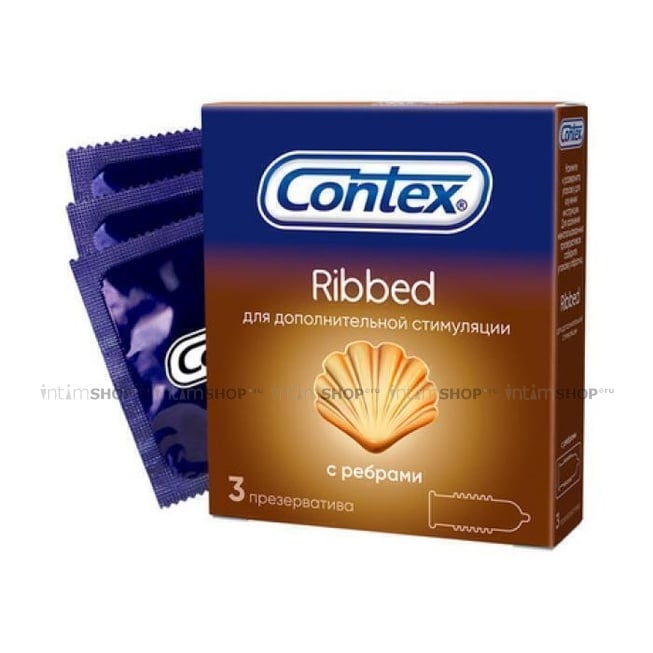 Презервативы ребристые Contex Ribbed, 3 шт