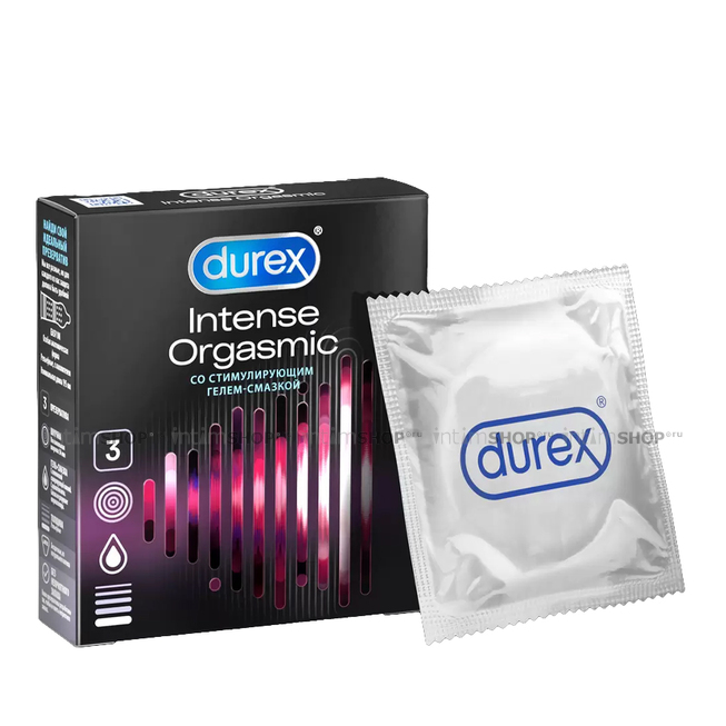 

Презервативы рельефные со стимулирующей смазкой Durex Intense Orgasmic, 3 шт