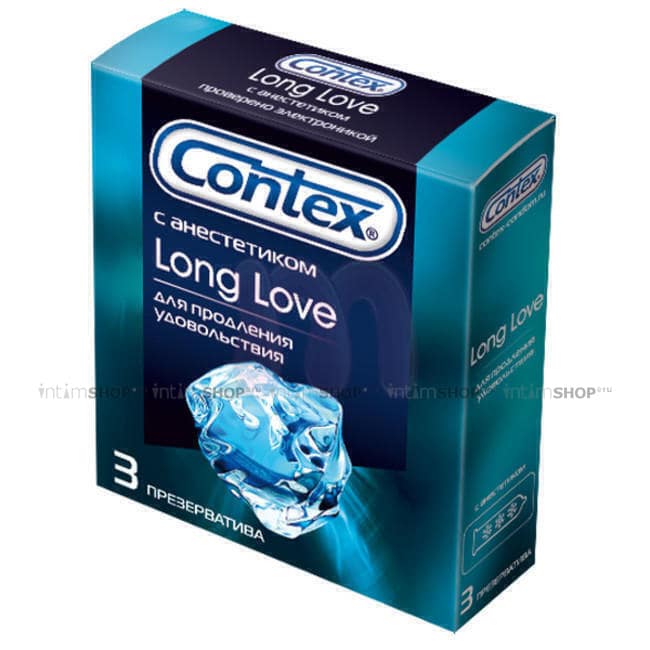 Презервативы с анестетиком для продления полового акта Contex Long Love №3