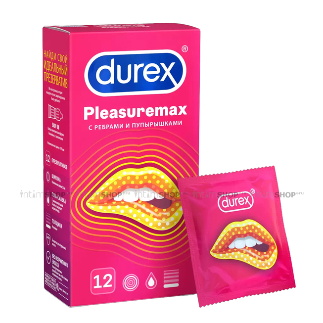 Презервативы Durex Pleasuremax рельефные, 12 шт