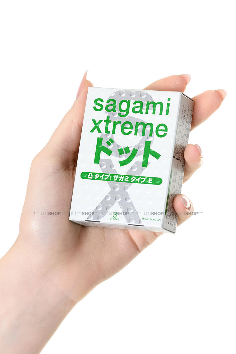 Латексные презервативы с точками Sagami Xtreme Type-E, 3шт