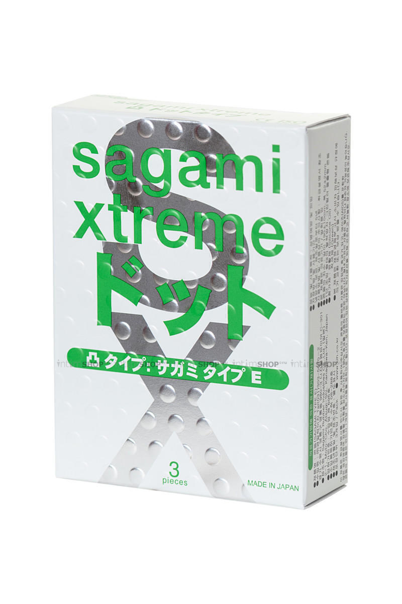 Латексные презервативы с точками Sagami Xtreme Type-E, 3шт