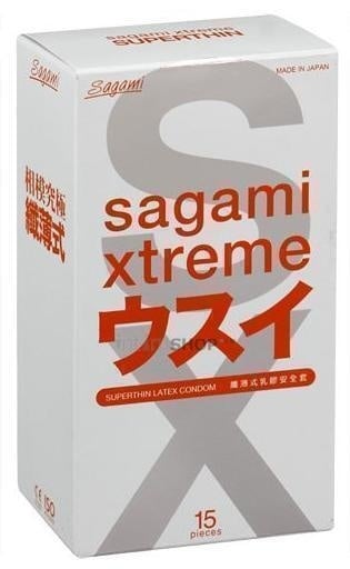 Ультратонкие латексные презервативы Sagami Xtreme Superthin, 15шт от IntimShop