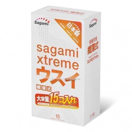 Латексные презервативы Sagami Xtreme ультратонкие, 15 шт