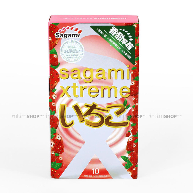 Презервативы Sagami Xtreme Клубника 0.04, 10шт от IntimShop