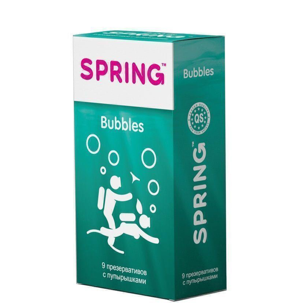 Презервативы рельефные с точками Spring Bubbles, 9 шт
