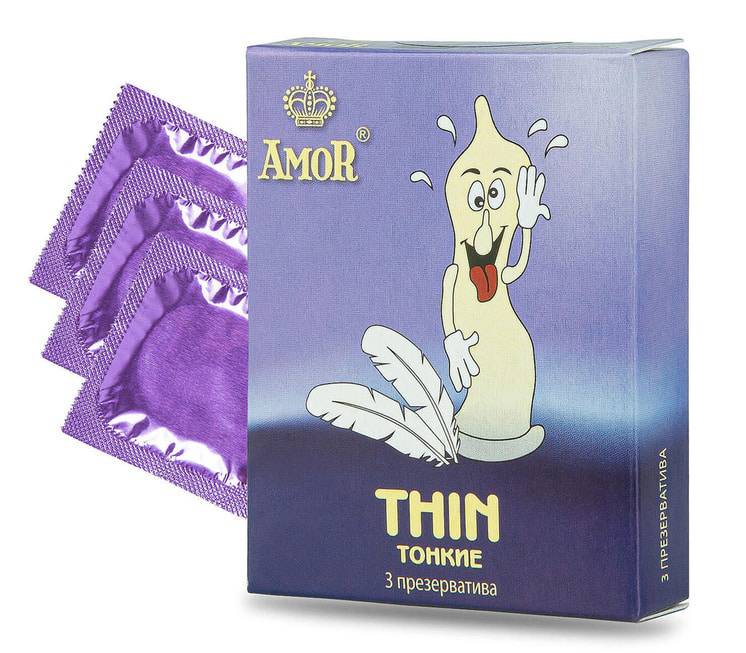 Презервативы супертонкие Amor Яркая Линия Thin, 3 шт от IntimShop