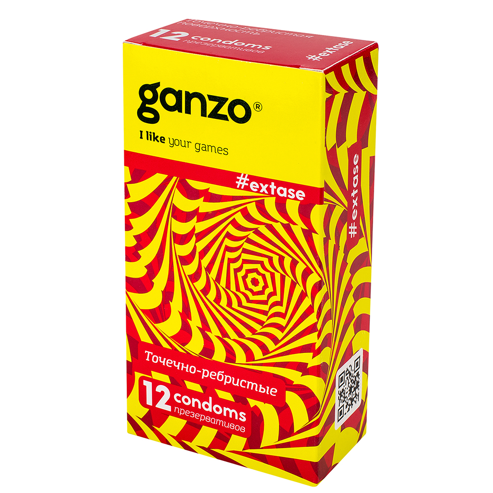 Презервативы точечно-ребристые Ganzo Extase, 12 шт