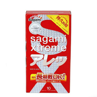 Презервативы ультрапрочные Sagami Xtreme Feel Long с точками, зеленые, 10шт