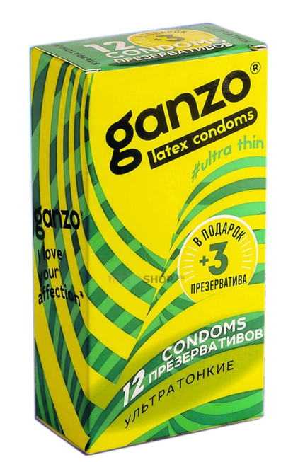 Презервативы ультратонкие Ganzo Ultra Thin 15 шт