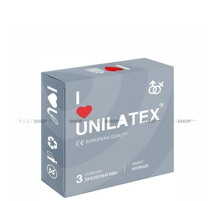 Презервативы ребристые Unilatex, 3 шт