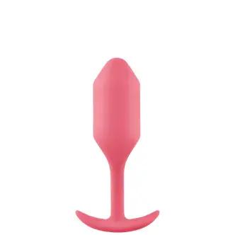Анальная пробка для ношения b-Vibe Snug Plug 2 с переменным центром тяжести, розовая