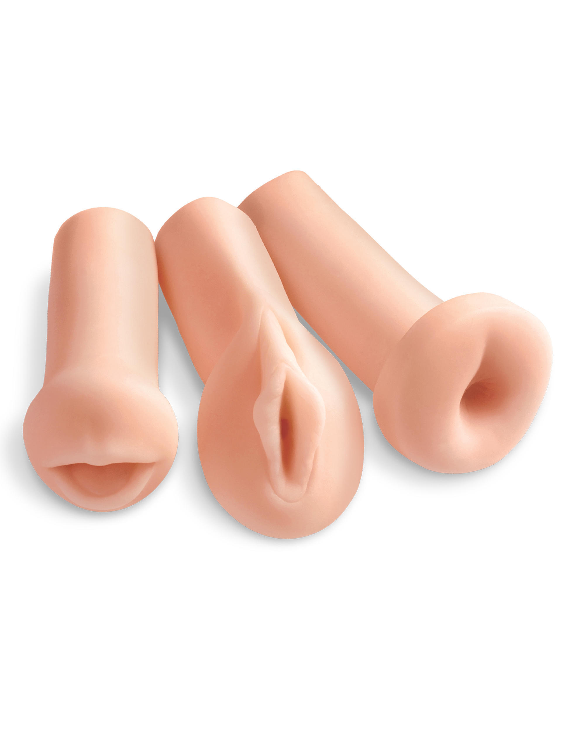 Набор мастурбаторов вагина-анус-ротик Pipedream Extreme Toyz All 3 Holes, телесный