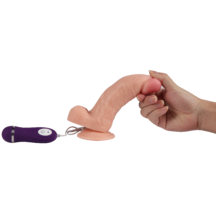 Реалистичный вибратор Real Basic Toy с пультом управления 17 см, телесный