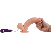 Реалистичный вибратор Real Basic Toy с пультом управления 20 см, телесный