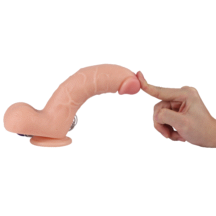 Реалистичный вибратор Real Basic Toy с пультом управления 21 см, телесный