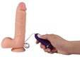 Реалистичный вибратор Real Basic Toy с пультом управления 21 см, телесный