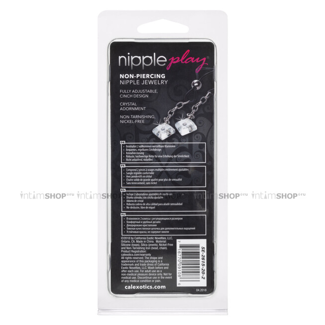 Регулируемые зажимы на соски Nipple Play® Non-Piercing Nipple Jewelry Crystal Gem California Exotic Novelties - фото 3