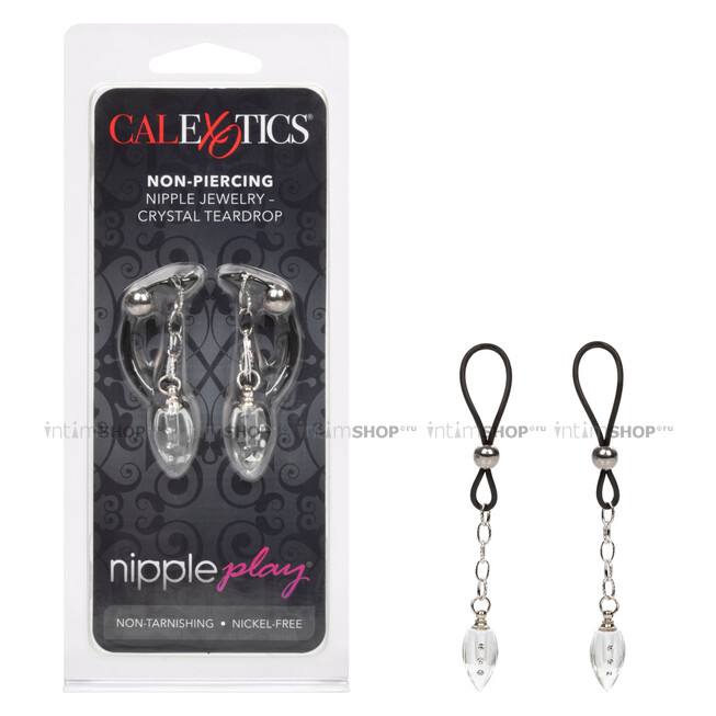 Регулируемые зажимы на соски Nipple Play® Non-Piercing Nipple Jewelry Crystal Teardrop California Exotic Novelties - фото 2