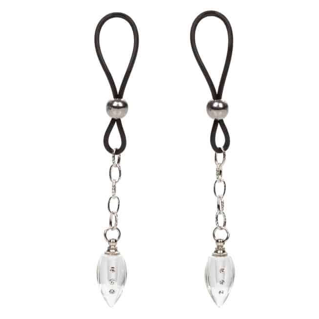 Регулируемые зажимы на соски Nipple Play® Non-Piercing Nipple Jewelry Crystal Teardrop California Exotic Novelties - фото 1