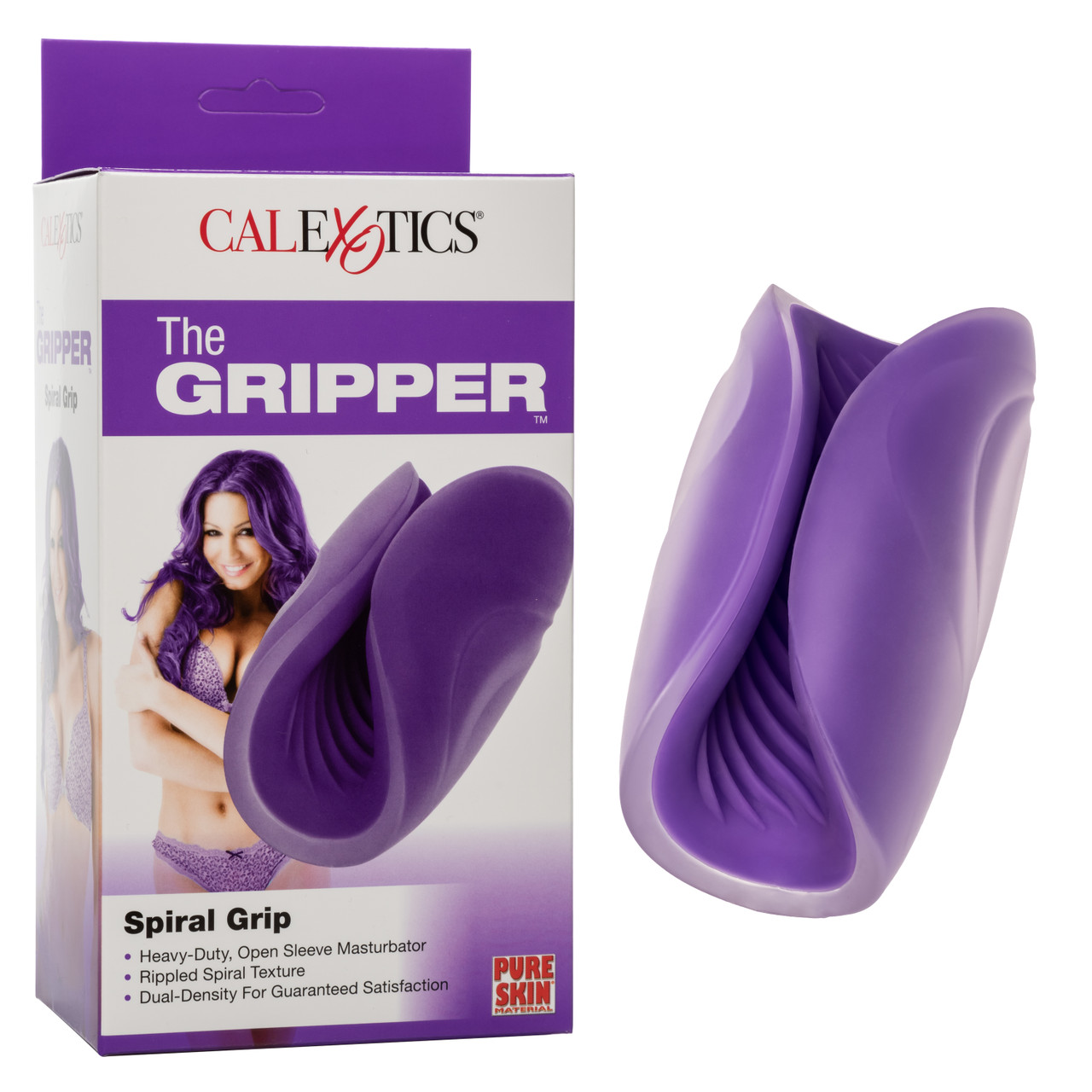 Рельефный мастурбатор CalExotics The Gripper Spiral Grip, фиолетовый