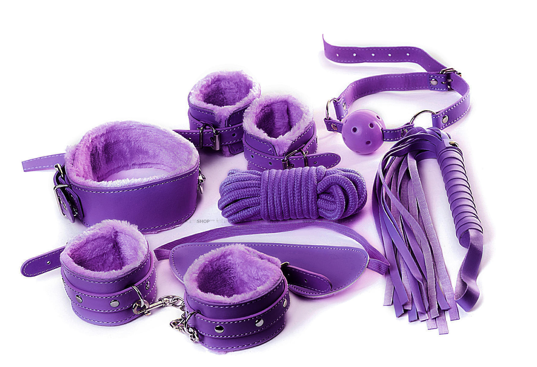 Набор БДСМ Штучки-Дрючки Накажи меня нежно 9 предметов, фиолетовый